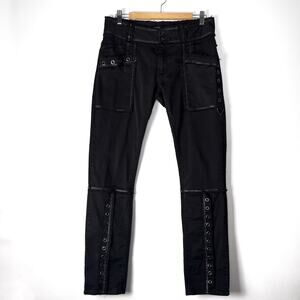 Y2K Lip Service Return of the Thunderdome Black Pants Goth Gothic Sz 32 Vintage